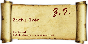 Zichy Irén névjegykártya